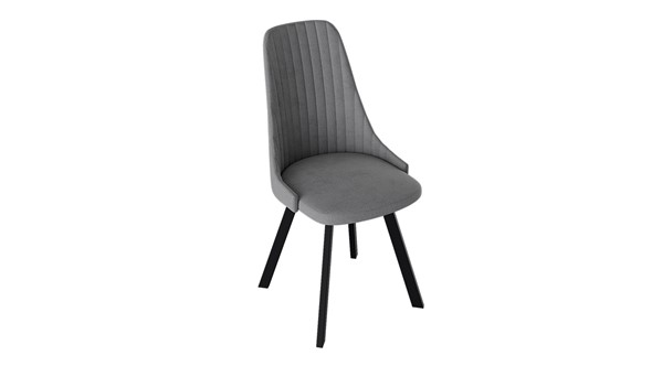 Обеденный стул Франк (паук) исп2 (Черный матовый/Микровелюр Серый) в Магадане - изображение