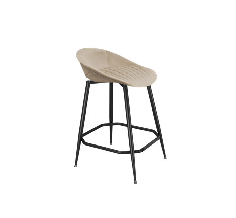Полубарный стул SHT-ST19-SF1 / SHT-S148-1 (ванильный крем/черный муар) в Магадане - изображение