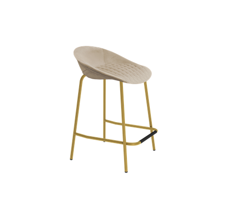 Полубарный стул SHT-ST19-SF1 / SHT-S29P-1 (ванильный крем/золото) в Магадане - изображение