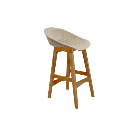 Полубарный стул SHT-ST19-SF1 / SHT-S65-1 (ванильный крем/светлый орех) в Магадане - изображение