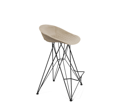 Полубарный стул SHT-ST19-SF1 / SHT-S66-1 (ванильный крем/черный муар) в Магадане - изображение