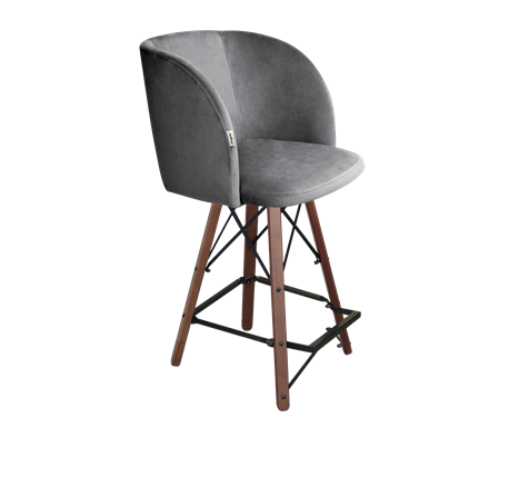 Полубарный стул SHT-ST33 / SHT-S80-1 (угольно-серый/темный орех/черный) в Магадане - изображение