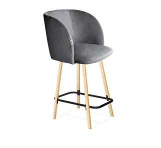 Полубарный стул SHT-ST33 / SHT-S94-1 (угольно-серый/прозрачный лак/черный муар) в Магадане