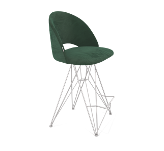 Полубарный стул SHT-ST34 / SHT-S66-1 (лиственно-зеленый/хром лак) в Магадане