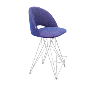 Полубарный стул SHT-ST34 / SHT-S66-1 (синий мираж/хром лак) в Магадане