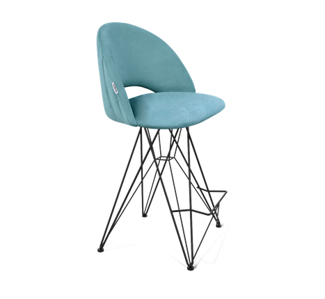 Полубарный стул SHT-ST34-1 / SHT-S66-1 (голубая пастель/черный муар) в Магадане - изображение