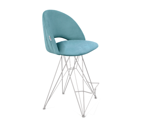 Полубарный стул SHT-ST34-1 / SHT-S66-1 (голубая пастель/хром лак) в Магадане - изображение
