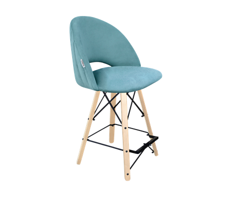 Полубарный стул SHT-ST34-1 / SHT-S80-1 (голубая пастель/прозрачный лак/черный) в Магадане - изображение