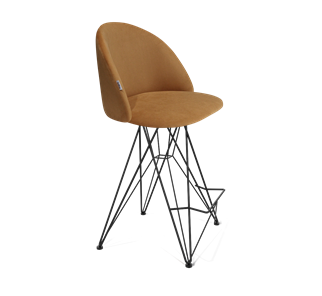 Полубарный стул SHT-ST35 / SHT-S66-1 (горчичный/черный муар) в Магадане - предосмотр