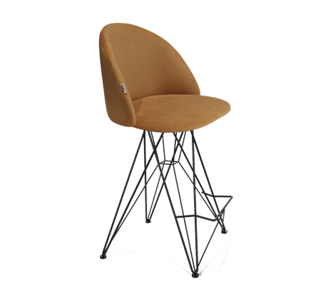 Полубарный стул SHT-ST35 / SHT-S66-1 (горчичный/черный муар) в Магадане - изображение
