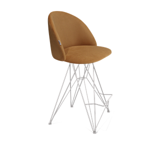 Полубарный стул SHT-ST35 / SHT-S66-1 (горчичный/хром лак) в Магадане