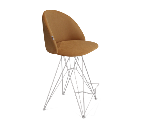 Полубарный стул SHT-ST35 / SHT-S66-1 (горчичный/хром лак) в Магадане - изображение