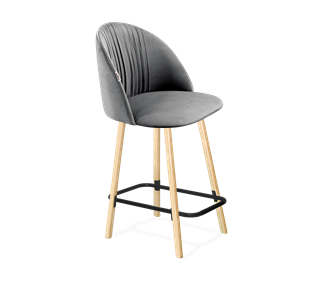 Полубарный стул SHT-ST35-1 / SHT-S94-1 (угольно-серый/прозрачный лак/черный муар) в Магадане