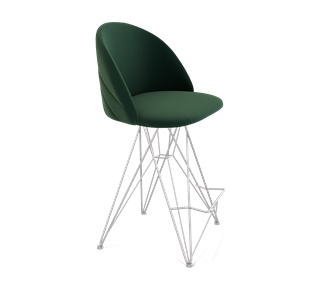 Полубарный стул SHT-ST35-2 / SHT-S66-1 (лиственно-зеленый/хром лак) в Магадане