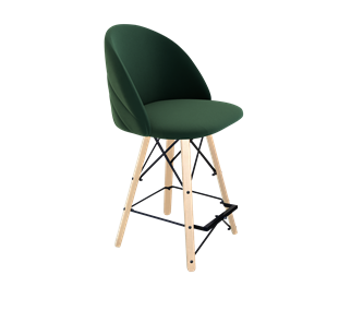 Полубарный стул SHT-ST35-2 / SHT-S80-1 (лиственно-зеленый/прозрачный лак/черный) в Магадане