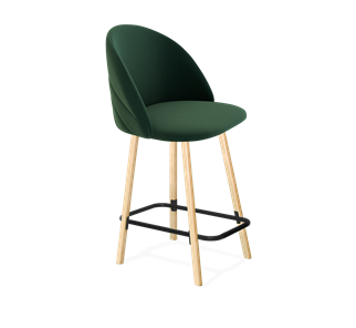 Полубарный стул SHT-ST35-2 / SHT-S94-1 (лиственно-зеленый/прозрачный лак/черный муар) в Магадане
