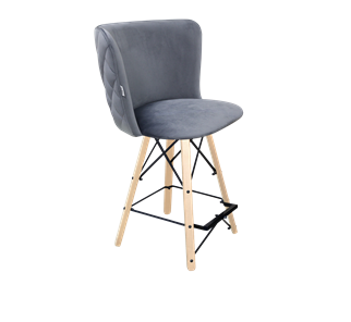 Полубарный стул SHT-ST36-3 / SHT-S80-1 (нейтральный серый/прозрачный лак/черный) в Магадане