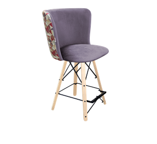 Полубарный стул SHT-ST36-4 / SHT-S80-1 (сумеречная орхидея/прозрачный лак/черный) в Магадане