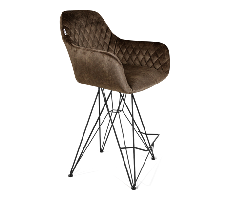 Полубарный стул SHT-ST38 / SHT-S66-1 (кофейный трюфель/черный муар) в Магадане - изображение