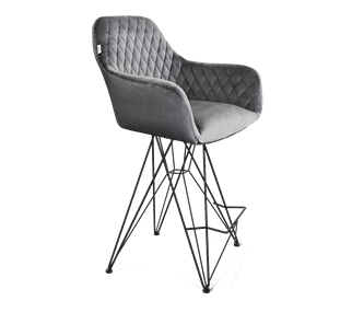 Полубарный стул SHT-ST38 / SHT-S66-1 (угольно-серый/черный муар) в Магадане