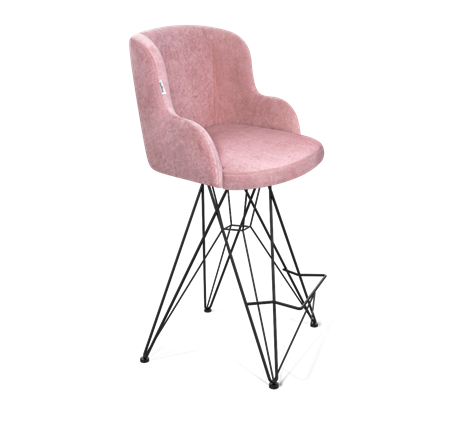 Полубарный стул SHT-ST39 / SHT-S66-1 (пыльная роза/черный муар) в Магадане - изображение