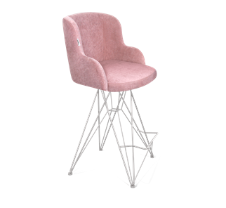 Полубарный стул SHT-ST39 / SHT-S66-1 (пыльная роза/хром лак) в Магадане