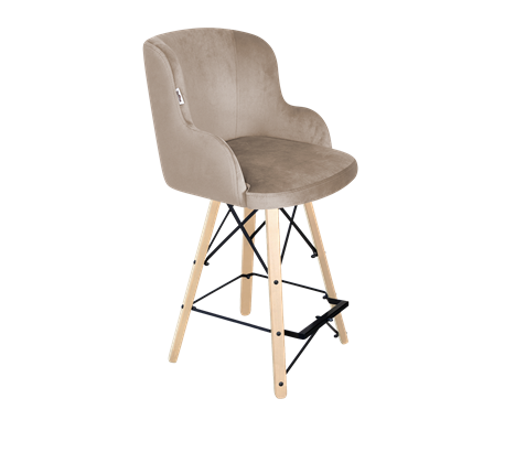 Полубарный стул SHT-ST39 / SHT-S80-1 (латте/прозрачный лак/черный) в Магадане - изображение
