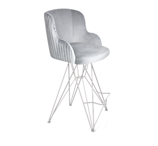 Полубарный стул SHT-ST39-1 / SHT-S66-1 (серое облако/хром лак) в Магадане