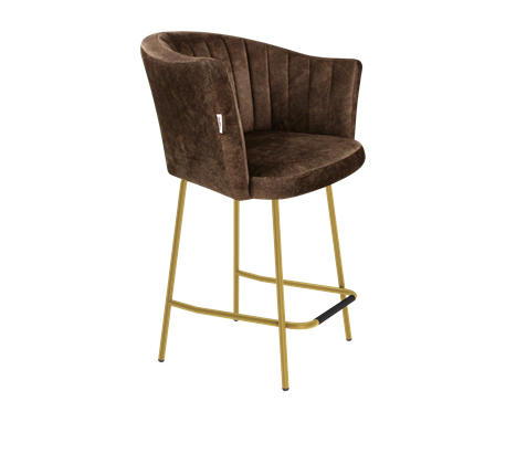 Полубарный стул SHT-ST42-1 / SHT-S29P-1 (кофейный трюфель/золото) в Магадане - изображение