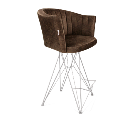 Полубарный стул SHT-ST42-1 / SHT-S66-1 (кофейный трюфель/хром лак) в Магадане - изображение