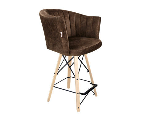 Полубарный стул SHT-ST42-1 / SHT-S80-1 (кофейный трюфель/прозрачный лак/черный) в Магадане - изображение
