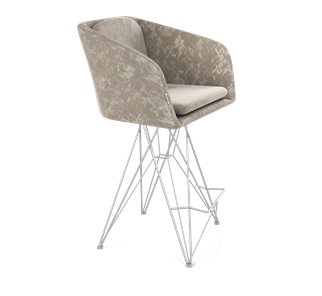 Полубарный стул SHT-ST43-1 / SHT-S66-1 (карамельный латте/хром лак) в Магадане