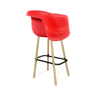 Барный стул SHT-ST31/S94 (красный/прозрачный лак/черный муар) в Магадане