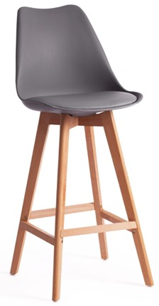 Кухонный барный стул TULIP BAR (mod. C1014H) 57х48х104 серый 024 /натуральный арт.19651 в Магадане - изображение