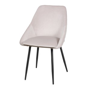 Мягкий дизайнерский стул Мартин СРП-063 эмаль черная Веллюто бежевый в Магадане - предосмотр