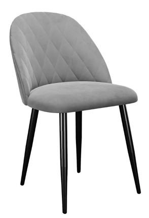 Кухонный стул 302, микровелюр B22 grey, ножки черные в Магадане - изображение