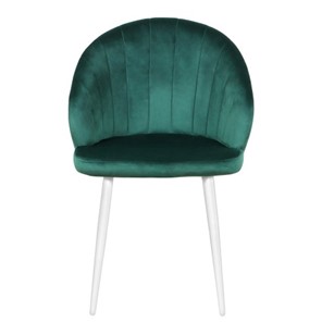 Мягкий стул Моника СРП-050  эмаль белый/темно-зеленый веллюто в Магадане