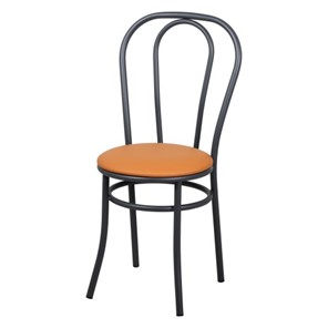 Кухонный стул Венский СРП-070 (спинка две дуги) Эмаль графит Экотекс оранжевый в Магадане