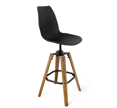 Барный стул SHT-ST29/S93 (черный/брашированный коричневый/черный муар) в Магадане - изображение