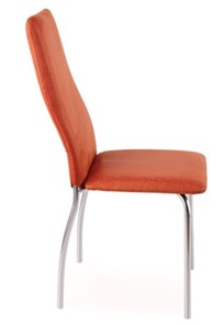 Обеденный стул Волна, каркас хром люкс, нубук -  оранжевый в Магадане - предосмотр