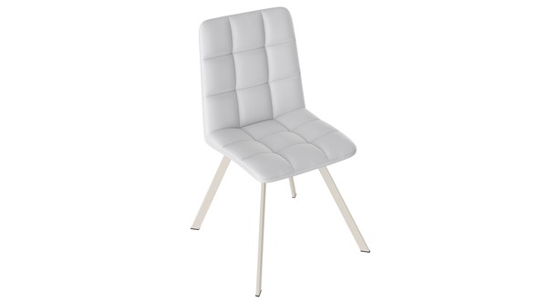 Обеденный стул Бруно (паук Т2), Бежевый муар/Кожзам Белый в Магадане - изображение