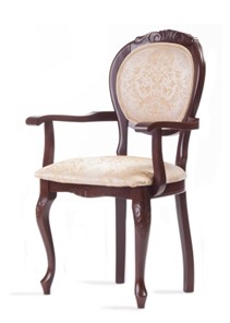 Обеденный стул Барокко с резьбой и подлокотниками (нестандартная покраска) в Магадане - предосмотр