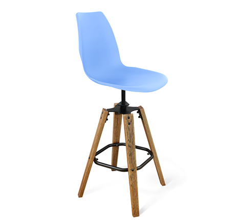 Барный стул SHT-ST29/S93 (голубой pan 278/брашированный коричневый/черный муар) в Магадане - изображение