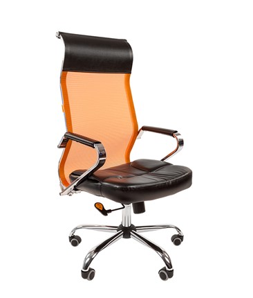 Кресло офисное CHAIRMAN 700 сетка, цвет оранжевый в Магадане - изображение