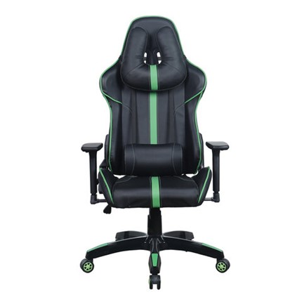 Кресло Brabix GT Carbon GM-120 (две подушки, экокожа, черное/зеленое) в Магадане - изображение