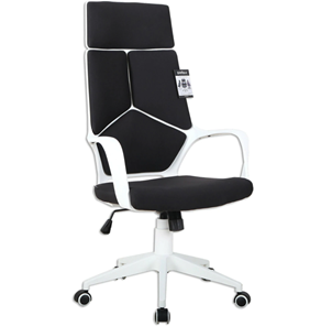 Кресло компьютерное Brabix Premium Prime EX-515 (пластик белый, ткань, черное) 531812 в Магадане