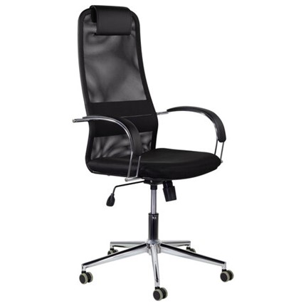 Кресло Brabix Premium Pilot EX-610 CH (хром, ткань-сетка, черное) 532417 в Магадане - изображение