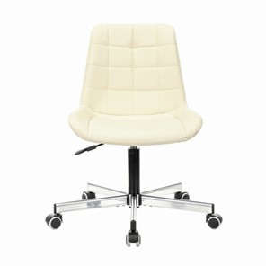 Кресло офисное Brabix Deco MG-316 (без подлокотников, пятилучие серебристое, экокожа, слоновая кость) 532081 в Магадане