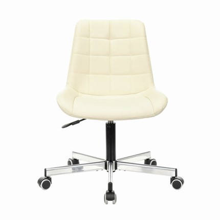 Кресло офисное Brabix Deco MG-316 (без подлокотников, пятилучие серебристое, экокожа, слоновая кость) 532081 в Магадане - изображение