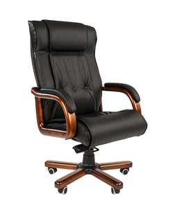 Кресло CHAIRMAN 653 кожа черная в Магадане - предосмотр